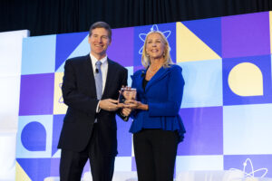 Senator Rezin receiving the Super Nuclear State Champion Award